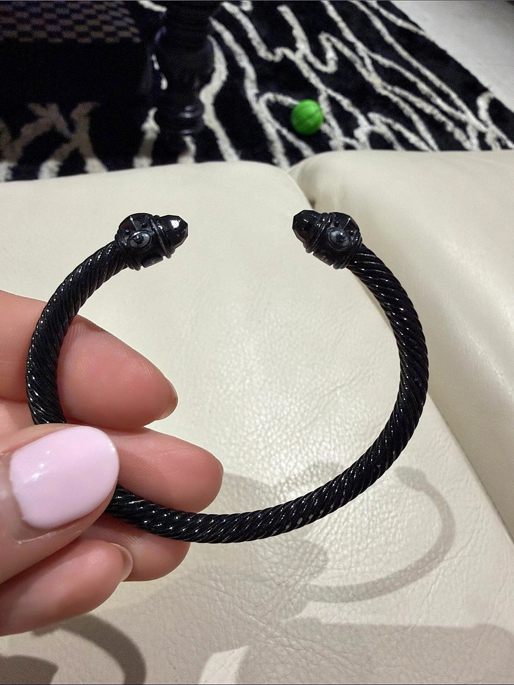 David Yurman Black Textured Bracelet